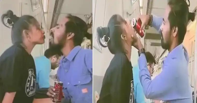 delhi, metro, video, woman, spits, drink, lover, mouth, viral, reel, leaves, netizens, disgusted, delhi-metro-video-woman-spits-drink-lovers-mouth-viral-reel-leaves-netizens-disgusted, India, Trending, Delhi Metro, Delhi Metro Video, Delhi Metro Woman Spits, Delhi Metro Couple Reel, Delhi Metro Couple Viral Reel- True Scoop