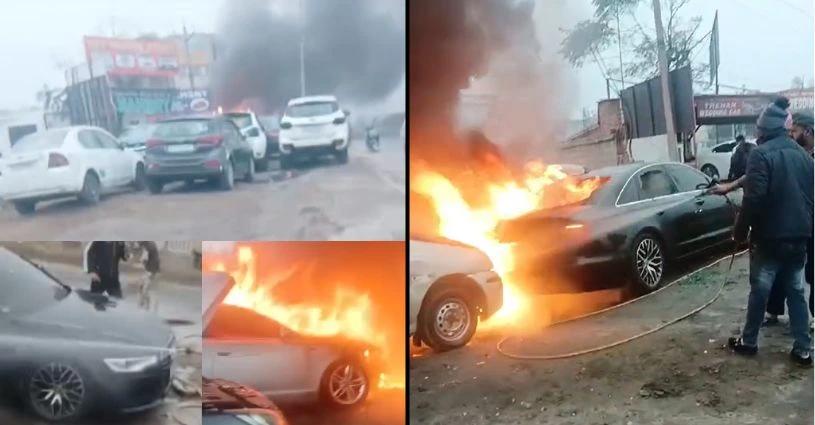 Punjab, Trending, Jalandhar News, Local News, Amritsar News, Jalandhar-Amritsar National Highway, Trehan Car Bazar, Fire in Jalandhar, Punjab News Today, Amritsar Road, CGS School Amritsar Road- True Scoop