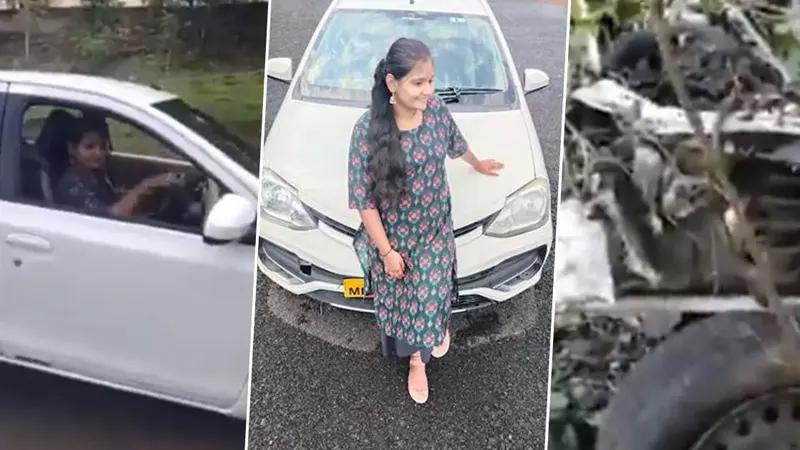 India, Trending, Maharashtra woman driving lesson, Maharashtra Woman Sulibhanjan hills, Sulibhanjan hills Accident, Sulibhanjan hills Car Accident, Sulibhanjan hills Maharashtra Woman Reel, Woman Car Reverse Reel Sulibhanjan hills, Chhatrapati Sambhajinagar Woman Car Reverse Accident- True Scoop