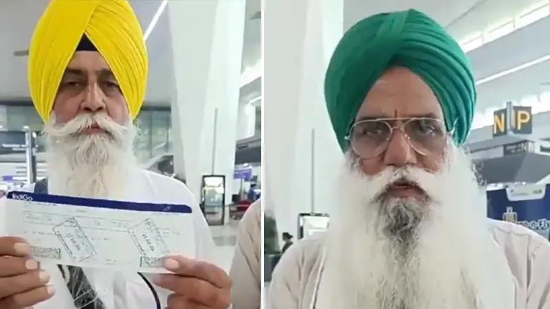 Punjab, India, Delhi Airport Punjab Farm Leaders, Farmer Leaders Delhi Airport, Delhi Airport Punjab Farmers Kripan, Jagjit Singh Dallewal  Delhi Airport Video, Farmer Kripan Delhi Airport Video- True Scoop