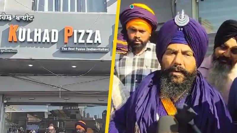 Punjab, Kulhad Pizza Couple, Jalandhar Kulhad Pizza Couple, Jalandhar Kulhad Pizza Couple Nihang Singhs, Nihang Singhs Kulhad Pizza Couple, Kulhad Pizza Couple Nihang Singhs Protest, Nihang Man Singh Kulhad Pizza Couple Video, Kulhad Pizza Couple Video, Kulhad Pizza Couple New Controversy- True Scoop