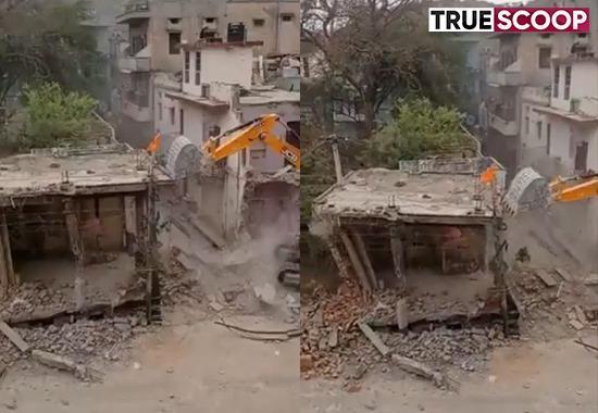 video of JCB, Alwar, Rajasthan,  Shiva temple  demolished, Rajgarh town, 300 year old Shiva temple, Rajgarh MLA Johri Lal Meena, India News- True Scoop