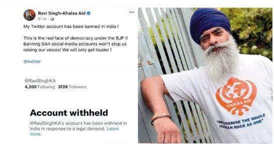 Khalsa aid, Ravi singh account banned, Punjab News, Punjab News Today, Latest Punjab News, Top Punjab News, Punjab News Live, Punjab News Update- True Scoop