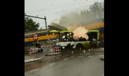 Netherlands Bus accident, Bus collision with train, Netherlands bus crashes into Train, Netherlands train crash,  World News, World News Today,Top World News, World News Headlines,World Breaking News,International News,Latest World News, Politics News- True Scoop